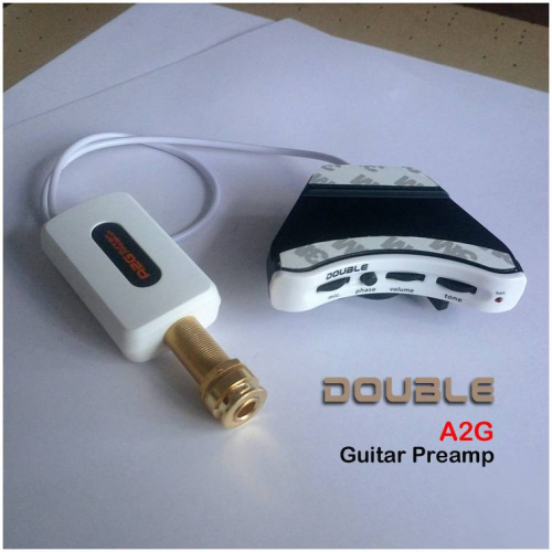 X2 DOUBLE A2G пьезозвукосниматель для акустической гитары с микрофоном, громкость, микрофон, регул фото 3