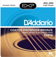D'Addario EXP16 струны для ак. гит. фосфор/бронза, Light 12-53, 6-гранный корд