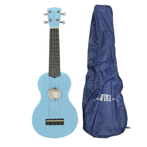 WIKI UK10G BBL гитара укулеле сопрано, клен, цвет синий глянец, чехол в комплекте фото 2