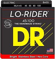 DR MLH-45 серия Lo-Rider для бас-гитары, нержавеющая сталь, Light to Medium (45-100)