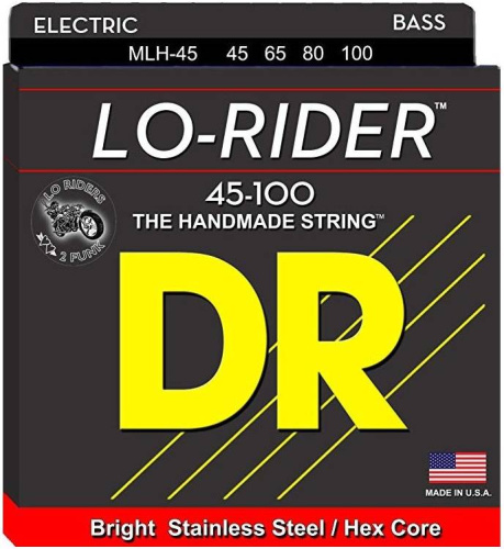 DR MLH-45 серия Lo-Rider для бас-гитары, нержавеющая сталь, Light to Medium (45-100)