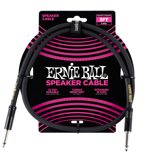 Ernie Ball 6071 кабель спикерный, джек джек, длина 0.9 метра, цвет чёрный