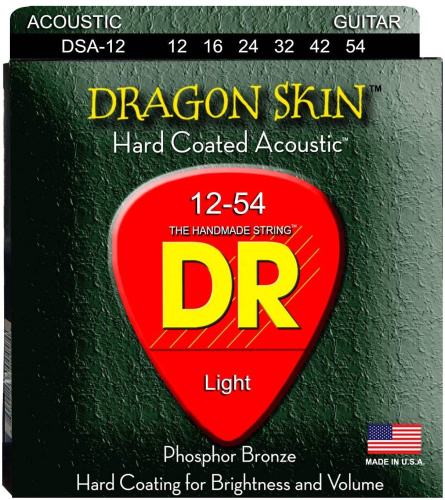 DR DSA-12 серия Gragon Skin для акустич. гитары с покрытием К3, Clear Coated, Light (12-54)