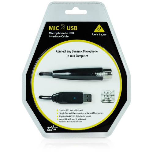 Behringer MIC2USB звуковой USB-интерфейс для профессиональных динамических микро фото 2