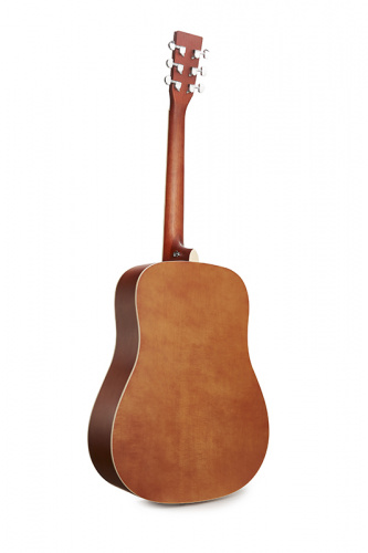 SX SD104BR Гитара акустическая, корпус: липа, гриф: окуме, накладка грифа и нижний порожек: палисандр, колки: хромированное покрытие, цвет коричневый  фото 6