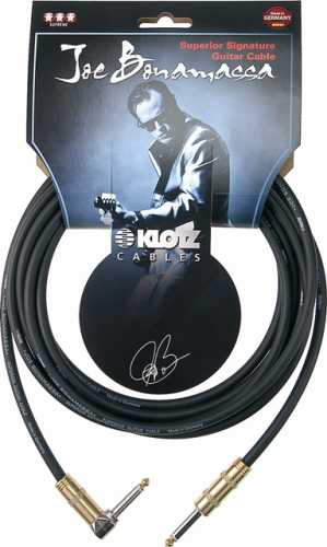 KLOTZ JBPR030 Joe Bonamassa готовый инструментальный кабель, подписная модель Joe Bonamassa, длина 4.5 метров, позолоченные разъемы Switchcraft Mono J
