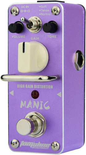 TOMSLINE AMC-3 Педаль эффектов MANIC High Gain Distortion, размер mini, питание от БП 9в