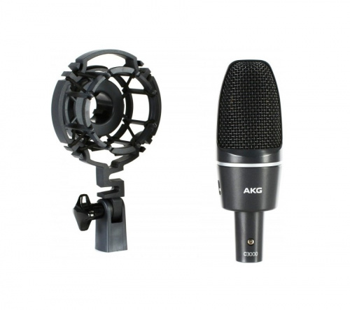 AKG C3000 конденсаторный кардиоидный микрофон с 1" мембраной . Обрезной фильтр НЧ - 500Гц, 6дБ на октаву. Цвет черный. Держатель H85 в комплекте фото 2