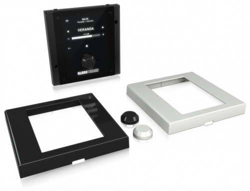 KLARK TEKNIK DM TCE-EU настенный контроллер с цветным тачскрин дисплеем 2,3", питание от PoE, программируемый, белая и чёрная панель фото 2