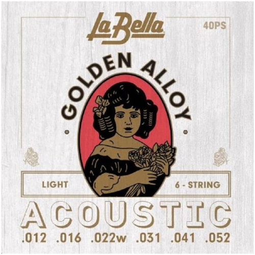 LA BELLA 40PS Golden Alloy 80/20 Light 12-52 струны для акустической гитары