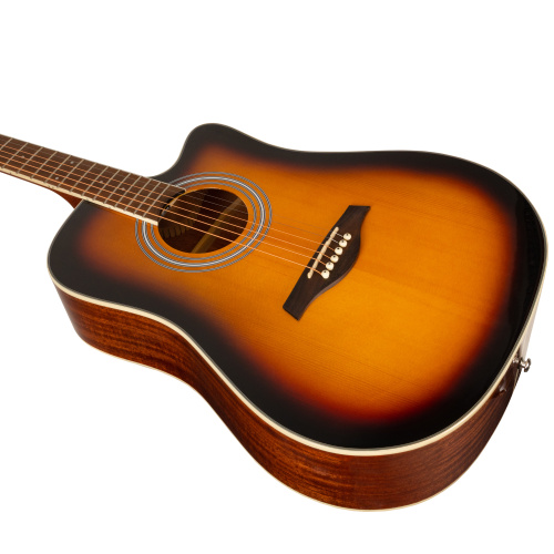 ROCKDALE Aurora D6 Gloss C SB акустическая гитара дредноут с вырезом, цвет санберст, глянцевое покры фото 6