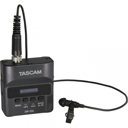 Tascam DR-10L портативный рекордер с петличным микрофоном запись WAV (BWF format)/MP3, microSD card(64MB to 2GB), microSDHC card