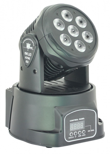 Nightsun SPB305B вращающаяся голова, WASH, 7 LED x 12W,DMX, авто, звук.актив. Master/slave фото 2