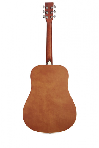 SX SD104BR Гитара акустическая, корпус: липа, гриф: окуме, накладка грифа и нижний порожек: палисандр, колки: хромированное покрытие, цвет коричневый  фото 2