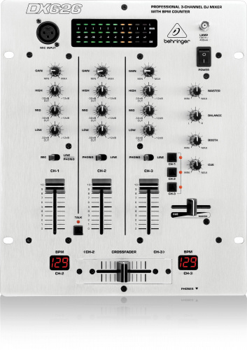 Behringer DX626 DJ-микшер со счетчиком темпа, 3 канала фото 2