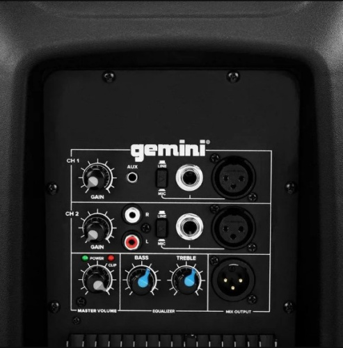 Gemini AS-2112P 12" акустическая система, 1500 Вт, 45Гц 20 кГц, XLR RCA 1 8" линейные входы, XLR и фото 8