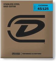 Dunlop Stainless Steel Flatwound DBFS45125 струны для 5 стр. бас-гитары, Long Scale, 45-125