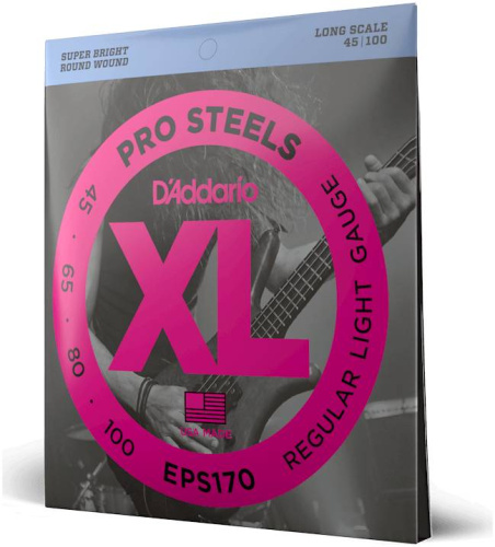 D'Addario EPS170 струны для бас-гит, ProSteels/Long, 45-100