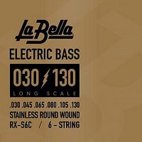 LA BELLA RX-S6C струны для 6-стр. бас-гитары (030-045-065-080-105-130), сталь