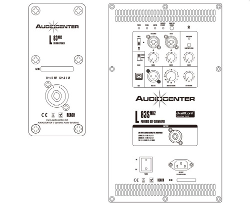 Audiocenter L83S MK2 активный сабвуфер 2х12", усилитель класса D, 4000 Вт, Bluetooth фото 3