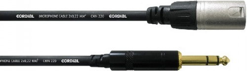Cordial CFM 3 MV инструментальный кабель XLR male/джек стерео 6,3 мм, 3,0 м, черный