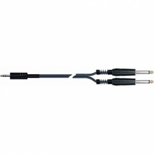 QUIK LOK STR611 компонентный кабель, 3 метра, разъёмы 2 Mono Jack M - Stereo Mini Jack (2 1/4' M - 3.5 mm MINI JACK TRS MA