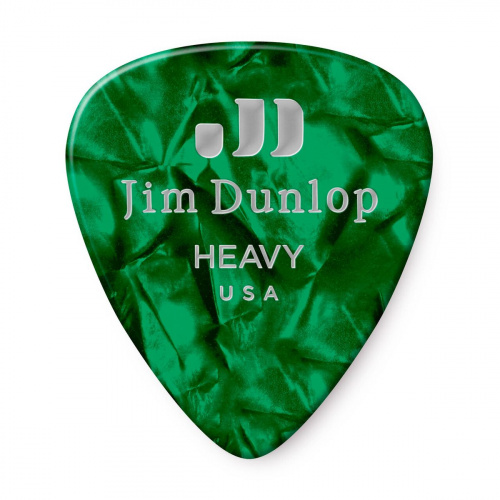 Dunlop Celluloid Green Pearloid Heavy 483P12HV 12Pack медиаторы, жесткие, 12 шт.