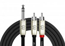 Kirlin Y-344PR 3M BK кабель Y-образный 3 м Разъемы: 1/4" стерео джек 2 x 1/4" RCA джек Материа