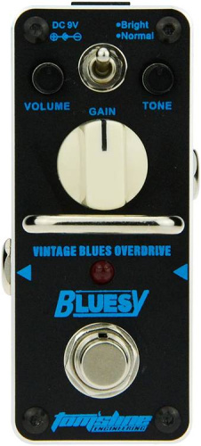 TOMSLINE ABY-3 Педаль эффектов BLUESY Vintage Blues Overdrive, размер mini, питание от БП 9в
