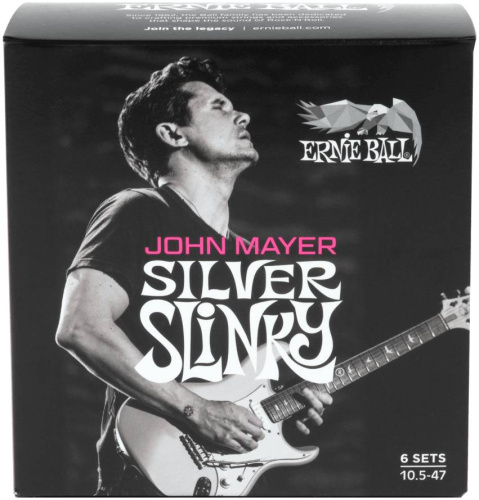 ERNIE BALL 3817 John Mayer Silver Slinky Nickel Wound 10.5-47 (pack 6) Струны для электрогитары