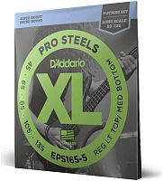 D'ADDARIO EPS165-5 PROSTEELS 5-STRING BASS CUSTOM LIGHT 45-135 струны для 5-струнной бас-гитары, мензура 34-36,25', сталь, 45-13