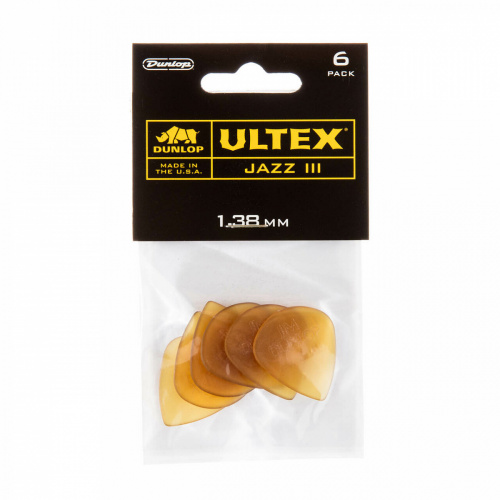 Dunlop Ultex Jazz III 427P138 6Pack медиаторы, толщина 1.36 мм, 6 шт. фото 4