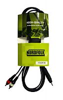 NordFolk YC028 3M кабель Minijack stereo - 2 x RCA, литые разъемы, 3 м.