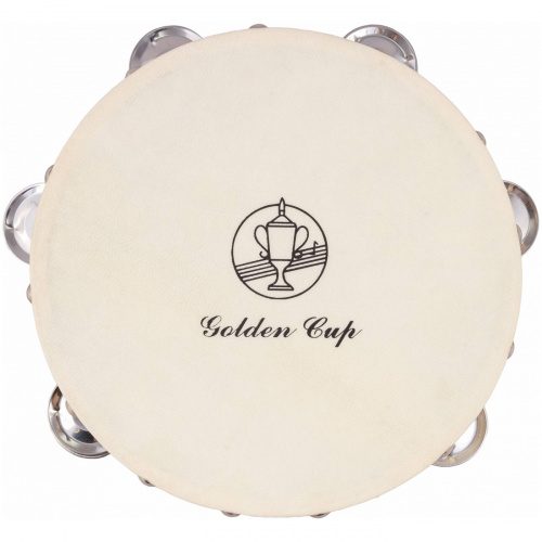 GOLDEN CUP TH TAMBOURINE-20 деревянный тамбурин с джинглами, мембрана кожа, размер 8" (20cм)