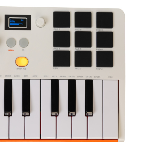 ROCKDALE Element White, компактная миди-клавиатура, 25 клавиш, цвет белый фото 7
