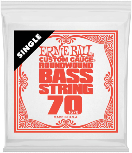 Ernie Ball 1670 струна для бас гитар. никель, калибр 070