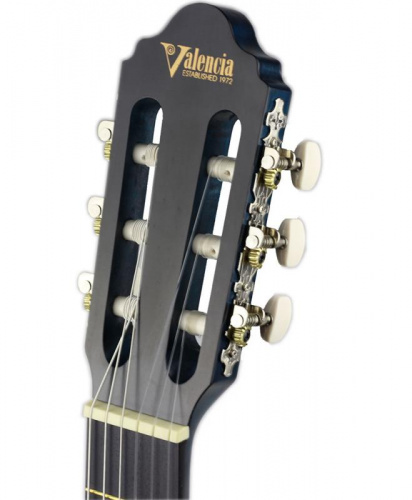 Valencia VC204TBU Гитара классическая, верхняя дека: ель, нижняя дека и обечайка: нато, гриф: жабон, фото 4
