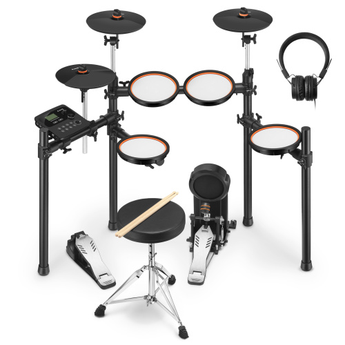 DONNER DED-100 Electric Drum Set 5 Drums 3 Cymbals электронная ударная установка (5 пэдов барабанов, 3 пэда тарелок, стул для ба
