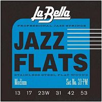 LA BELLA 20PM Medium (013-053) плоская обм-нержав. сталь, серия Flat Wound Stainless