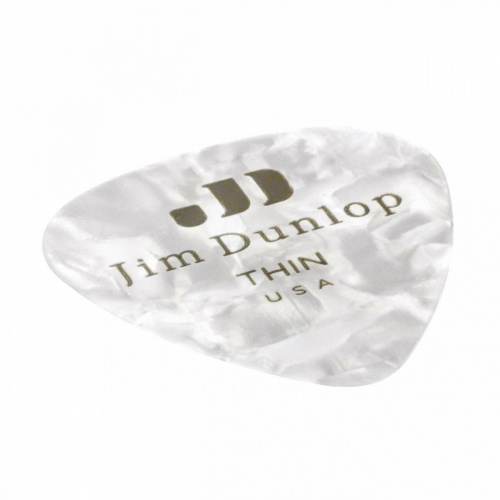 Dunlop Celluloid White Pearloid Thin 483P04TH 12Pack медиаторы, тонкие, 12 шт. фото 2