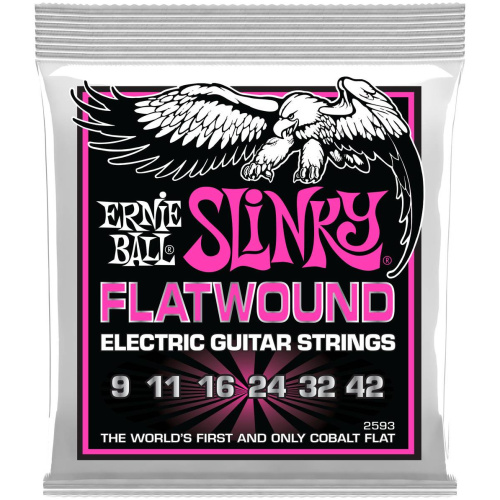ERNIE BALL 2593 струны для эл.гитары Super Slinky Flatwound (9-42)