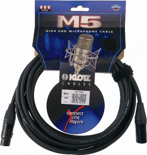 KLOTZ M5FM06 готовый микрофонный кабель MC5000, длина 6м, XLR/F Neutrik, металл - XLR/M Neutrik, металл