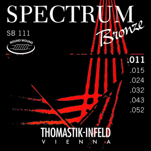 THOMASTIK SB111 Spectrum Bronze струны для акустической гитары, сталь/бронза, 11-52