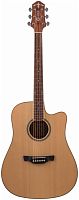 CRAFTER DE-8/NC + Чехол электроакустическая гитара Дредноут SolidTop ель, натурал, корпус-красно