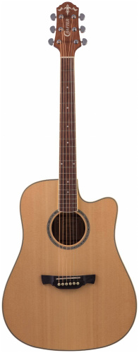 CRAFTER DE-8/NC + Чехол электроакустическая гитара Дредноут SolidTop ель, натурал, корпус-красно