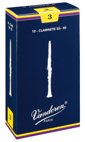 Vandoren CR101 трости для кларнета Bb, традиционные (синяя пачка), №1, (упаковка 10 шт.)