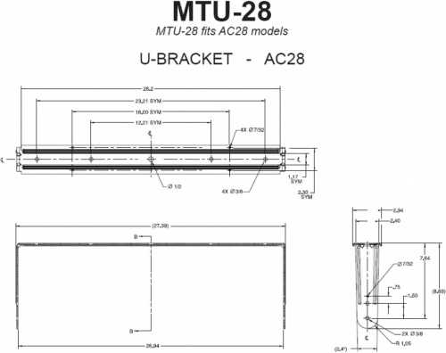 JBL MTU-28 U-кронштейн для AC28/xx, чёрный фото 2