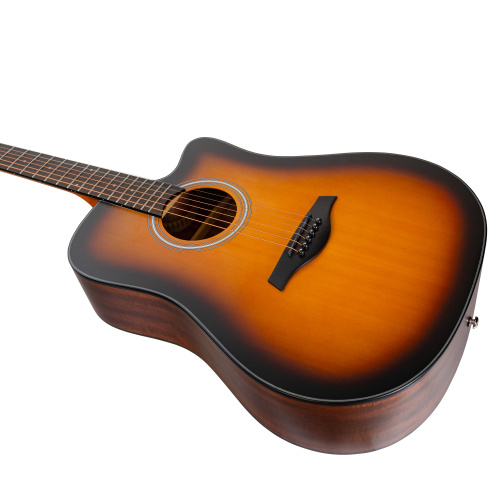 ROCKDALE Aurora D5 C SB Satin акустическая гитара, дредноут с вырезом, цвет санберст, сатиновое покрытие фото 3