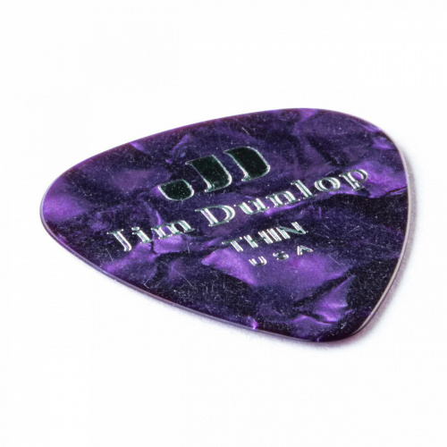 Dunlop Celluloid Purple Pearloid Thin 483P13TH 12Pack медиаторы, тонкие, 12 шт. фото 2
