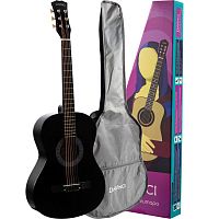 DAVINCI DF-50A BK + Bag гитара акустическая шестиструнная, цвет черный. Чехол в комплекте.
